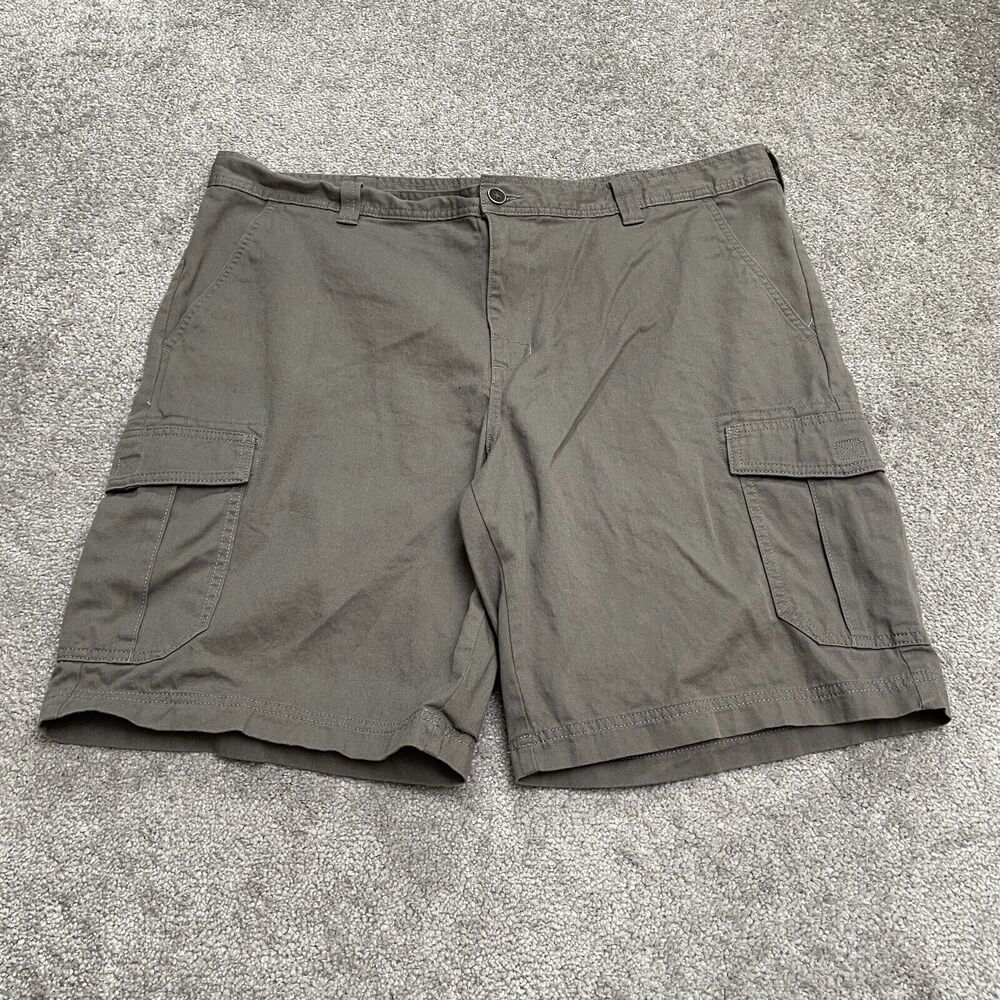 Columbia Cargo Shorts Mens 40x10 Brown Pockets 100% Cotton Casual Outdoor Fish